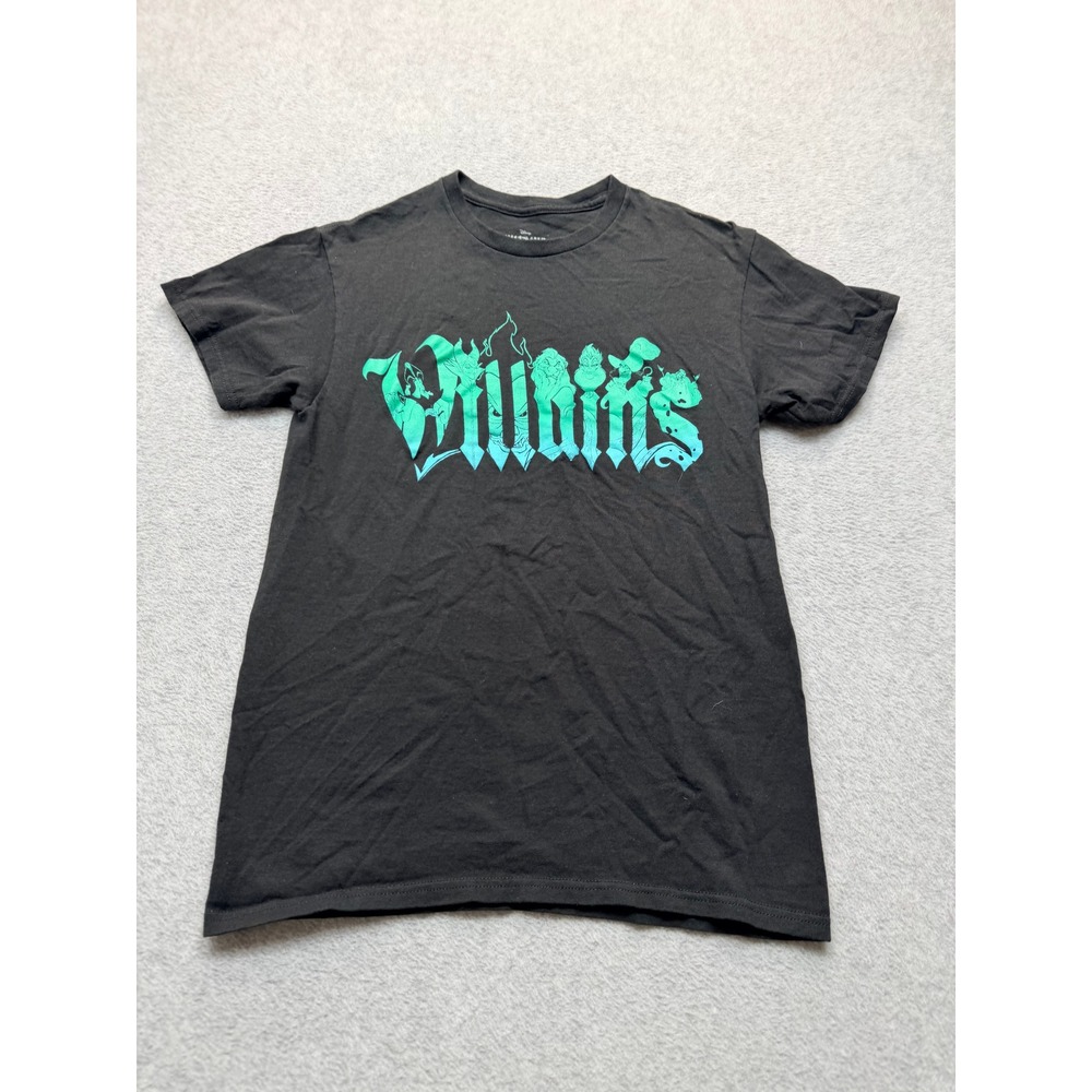 Disney Villains Graphic T-Shirt Mens Medium Black Teal Green Ursula Maleficent